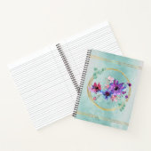 Paarse Waterverf Floral Notitieboek (Binnen)