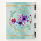 Paarse Waterverf Floral Notitieboek (Achterkant)