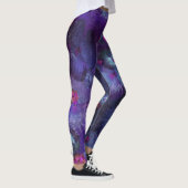Paarse Waterverf Floral Pattern Leggings (Rechts)