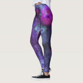 Paarse Waterverf Floral Pattern Leggings (Links)