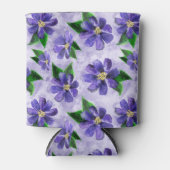 Paarse Waterverf Floral Pattern Periwinkle Blikjeskoeler (Voorkant)