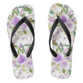 Paarse Waterverf Floral Pattern Teenslippers (Voetbed)