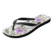 Paarse Waterverf Floral Pattern Teenslippers (Schuin)