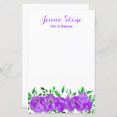 Paarse Waterverf Floral Peony Flower (Voorkant / Achterkant)