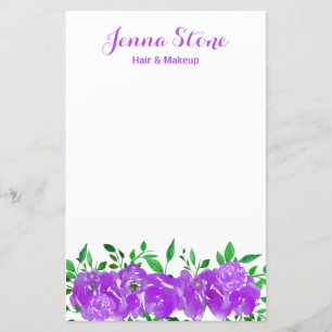 Paarse Waterverf Floral Peony Flower