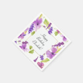  Paarse Waterverf Floral Servetten (Hoek)