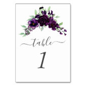 Paarse Waterverf Floral Spray Wedding Kaart (Achterkant)