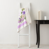 Paarse Waterverf Floral Stripes Girl Nursery Baby Sherpa Deken (In situ)