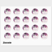 Paarse Waterverf Floral Sweet 16 Birthday Ronde Sticker (Vel)