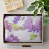  Paarse Waterverf Floral Tissuepapier (Geschenk)