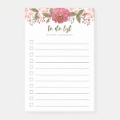 Paarse Waterverf Floral to do list Post-it® Notes (Voorkant)