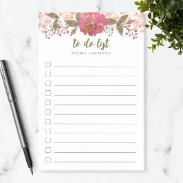 Paarse Waterverf Floral to do list Post-it® Notes