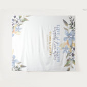 Paarse Waterverf Floral Wedding Foto Booth Wandkleed (Voorkant (horizontaal))