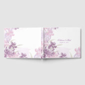 Paarse Waterverf Floral Wedding Guest Book Gastenboek (Volledig)