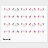 Paarse Waterverf Floral Wedding Hart Sticker (Vel)