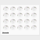 Paarse Waterverf Floral Wedding Ronde Sticker (Vel)