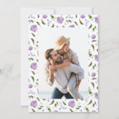 Paarse Waterverf Floral Wedding Save The Date (Achterkant)