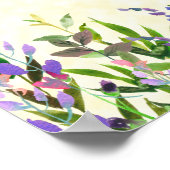 Paarse Waterverf Floral Yellow 60th Birthday Poster (Hoek)