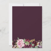 paarse waterverf florale herfst bruiloft kaart (Achterkant)