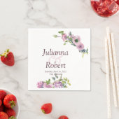 Paarse waterverf florale luiers servet (Insitu)