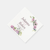 Paarse waterverf florale luiers servet (Hoek)