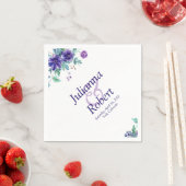 Paarse waterverf florale luiers servet (Insitu)