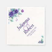 Paarse waterverf florale luiers servet (Voorkant)