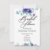Paarse waterverf florale uitnodiging (Voorkant)