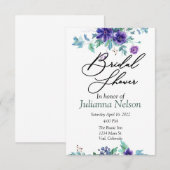 Paarse waterverf florale uitnodiging (Voorkant / Achterkant)