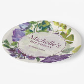 Paarse Waterverf Florenz Geboortedatum Papieren Bordje (Gekanteld)