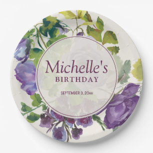 Paarse Waterverf Florenz Geboortedatum Papieren Bordje