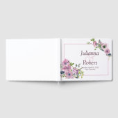 Paarse waterverf florerende bruiloft gastboek gastenboek (Volledig)