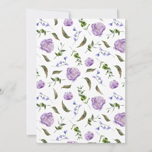 Paarse Waterverf Flower Baby shower Bedankkaart (Achterkant)