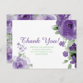 Paarse, Waterverf, Flower Dank u kaarten (Voorkant / Achterkant)