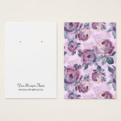 Paarse Waterverf Flowers Custom Earning Card Visitekaartje (Voorkant /achterkant)