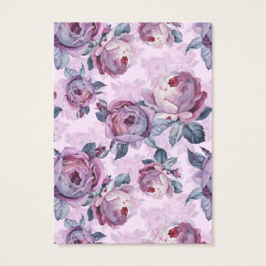 Paarse Waterverf Flowers Custom Earning Card Visitekaartje (Achterkant)