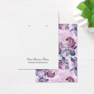 Paarse Waterverf Flowers Custom Earning Card Visitekaartje