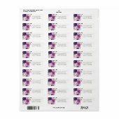 Paarse Waterverf Flowers Return Address Label (Full Sheet)