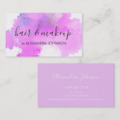 Paarse Waterverf Folie Wash Girly Visitekaartje (Voorkant / Achterkant)