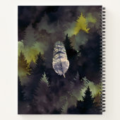 Paarse Waterverf Forest Owl Persoonlijk Dagboek Notitieboek (Achterkant)