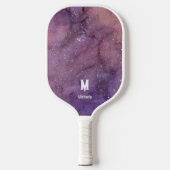 Paarse Waterverf Galaxy Monogram Pickleball Paddle (Voorkant)