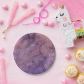 Paarse Waterverf Galaxy Papieren Bordje (Feest)