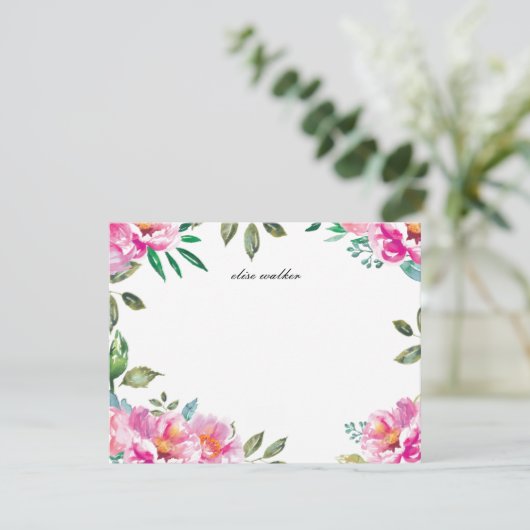 Paarse Waterverf Garden | Gepersonaliseerde schrij Kaart (Staand voorkant)