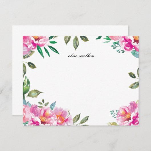 Paarse Waterverf Garden | Gepersonaliseerde schrij Kaart (Voorkant / Achterkant)