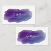 Paarse waterverf gast eetnaam plaatskaart plaatskaartje (Voorkant / Achterkant)