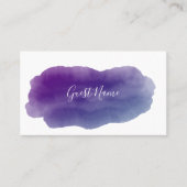 Paarse waterverf gast eetnaam plaatskaart plaatskaartje (Voorkant)