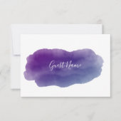 Paarse waterverf gasthuiskaart kaart (Voorkant)