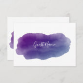 Paarse waterverf gasthuiskaart kaart (Voorkant / Achterkant)