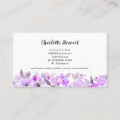 Paarse waterverf-gebeurtenisplanner-logo visitekaartje (Achterkant)