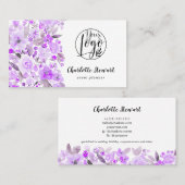 Paarse waterverf-gebeurtenisplanner-logo visitekaartje (Voorkant / Achterkant)